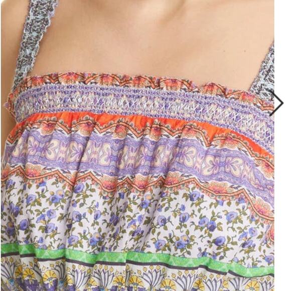 Alice + Olivia Lois Printed Smocked Crop TopIn Ritzymulti Size L NWT - Picture 11 of 11